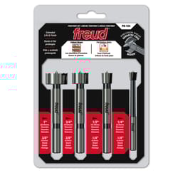 Freud Precision Shear High Speed Steel Forstner Drill Bit Set Round Shank 4 pc