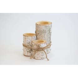 Winter Woods Natural Birch Tealight Candle Holder 6 in.