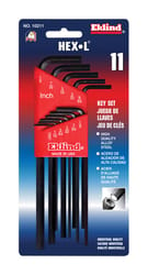 Eklind Hex-L .050" to 1/4" SAE Long Arm Hex L-Key Set 11 pc