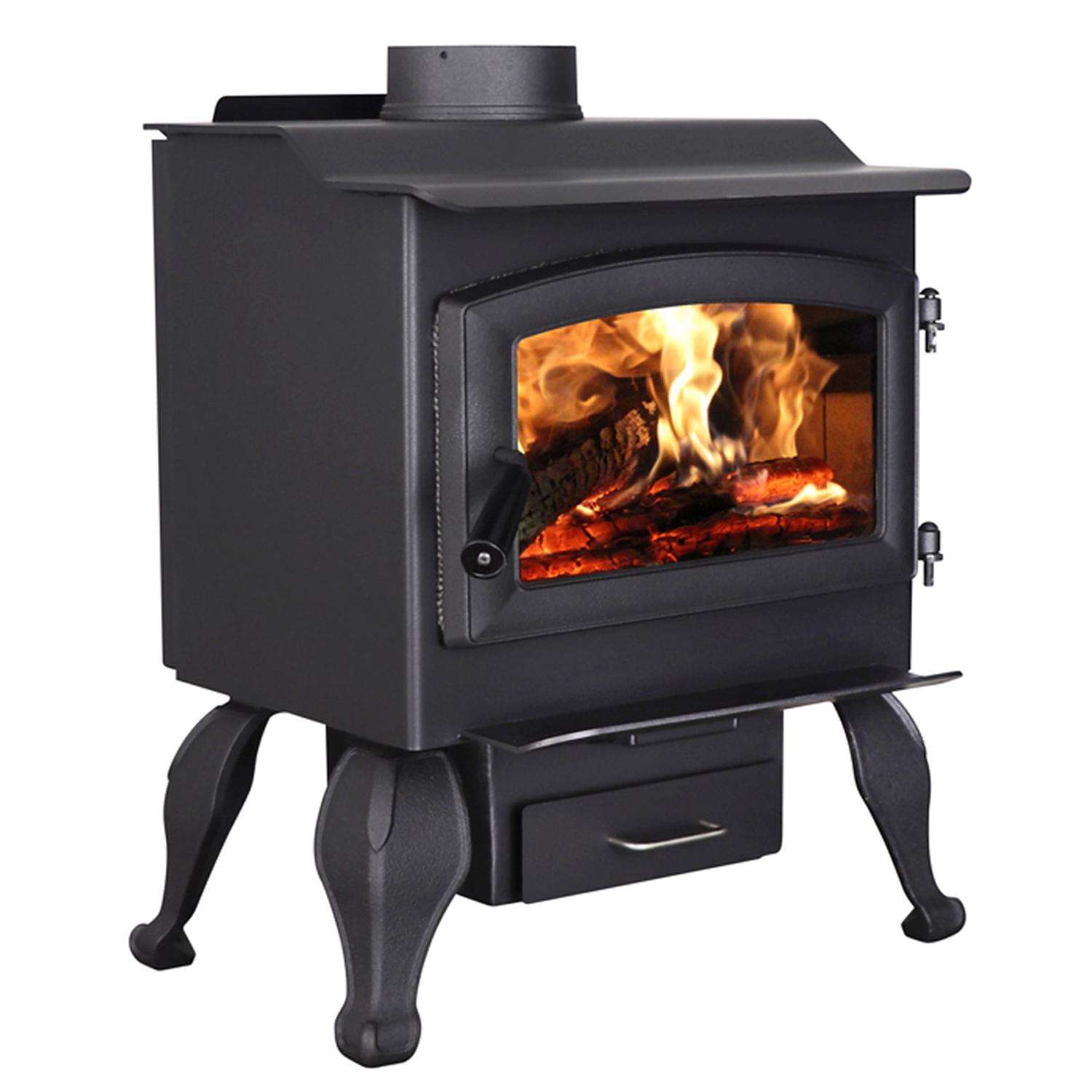 US Stove 2,500 Sq. Ft. Wood Stove with Cast Iron Legs & Blower