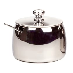 RSVP International Endurance Silver Stainless Steel Sugar Bowl/Spoon 8 oz