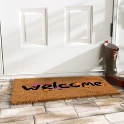 Home & More 1.42 ft. W X 2.42 ft. L Multi-color Spring Welcome Coir Door Mat