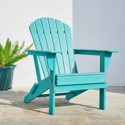 Glitzhome Aqua HDPE Frame Adirondack Chair