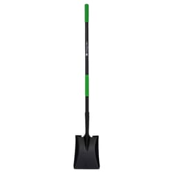 Hooyman 59.25 in. Carbon Steel Square Transfer Shovel Fiberglass Handle