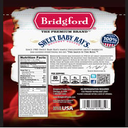 Bridgford Sweet Baby Ray's Peppered Beef Jerky 2.85 oz Bagged