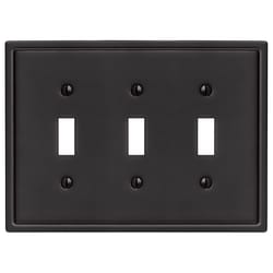 Amerelle Moderne Matte Black 3 gang Steel Toggle Wall Plate 1 pk