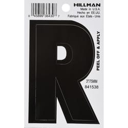 Hillman 3 in. Black Vinyl Self-Adhesive Letter R 1 pc