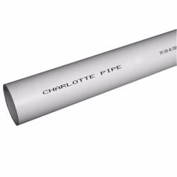 Charlotte Pipe Schedule 40 PVC Pipe Adapter 4 in. D X 20 ft. L Plain End 0 psi