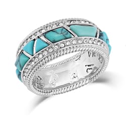 Montana Silversmiths Women's High Noon Cobblestone Silver/Turquoise Ring Water Resistant Size 8