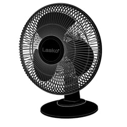 Lasko 16.5 in. H X 12 in. D 3 speed Oscillating Table Fan