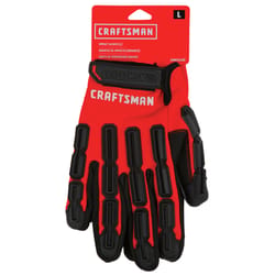 Craftsman L Polyester Black/Red Impact Gloves