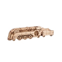 UGears Mini Locomotive Mechanical Model Kit Brown 176 pc