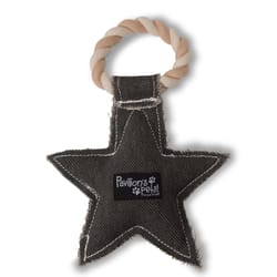 Pavilion Pavilion's Pets Black/Gray Cotton Star Squeak Dog Toy 9.5 in. 1 pk