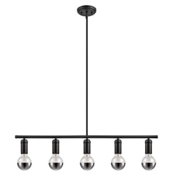 Globe Electric Chromeo Matte Black 5 lights Chandelier