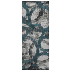 Simple Spaces 21 in. W X 54 in. L Multi-Color Industrial Teal Polyester Accent Rug