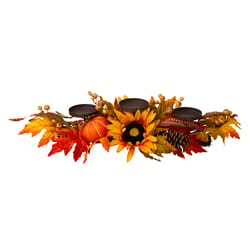 Glitzhome 6.5 in. Harvest Candle Holder Centerpiece Fall Decor