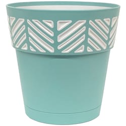 Deroma Mosaic 7.49 in. H X 8 in. W X 8 in. D X 8 in. D Resin Vaso Save Planter Teal