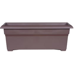 Novelty 10 in. H X 27 in. W X 12 in. D Plastic Countryside Tub Patio Planter Brown