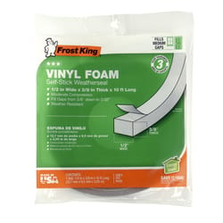 Frost King Gray Vinyl Clad Foam Weather Seal For Doors and Windows 10 ft. L X 0.38 in.