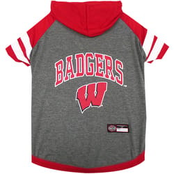 Pets First Team Color Wisconsin Badgers Dog Hoodie Medium