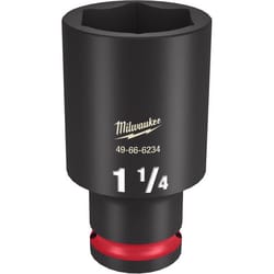 Milwaukee Shockwave 1-1/4 in. X 1/2 in. drive SAE 6 Point Deep Impact Socket 1 pc
