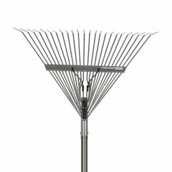Fiskars Pro 66.25 in. 25 Tine Steel Leaf Rake Aluminum Handle