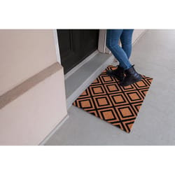 Entryways 30 in. W X 18 in. L Black/Natural Diamonds Coir Door Mat