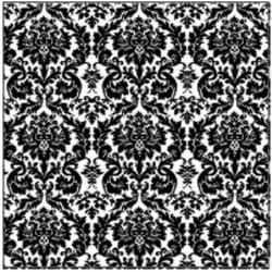 Magic Cover 45 ft. L X 54 in. W Black/White Acanthus Floral Non-Adhesive Flannel Back Vinyl Roll