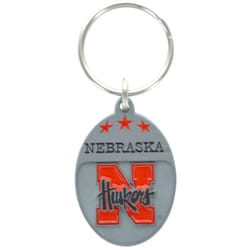 HILLMAN NCAA Tempered Steel Silver Split Ring Keychain