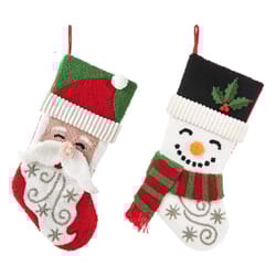 Glitzhome Assorted Santa/Snowman Christmas Stocking