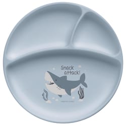 Stephen Joseph Gray Silicone Shark Plate 8 in. D 1 pc