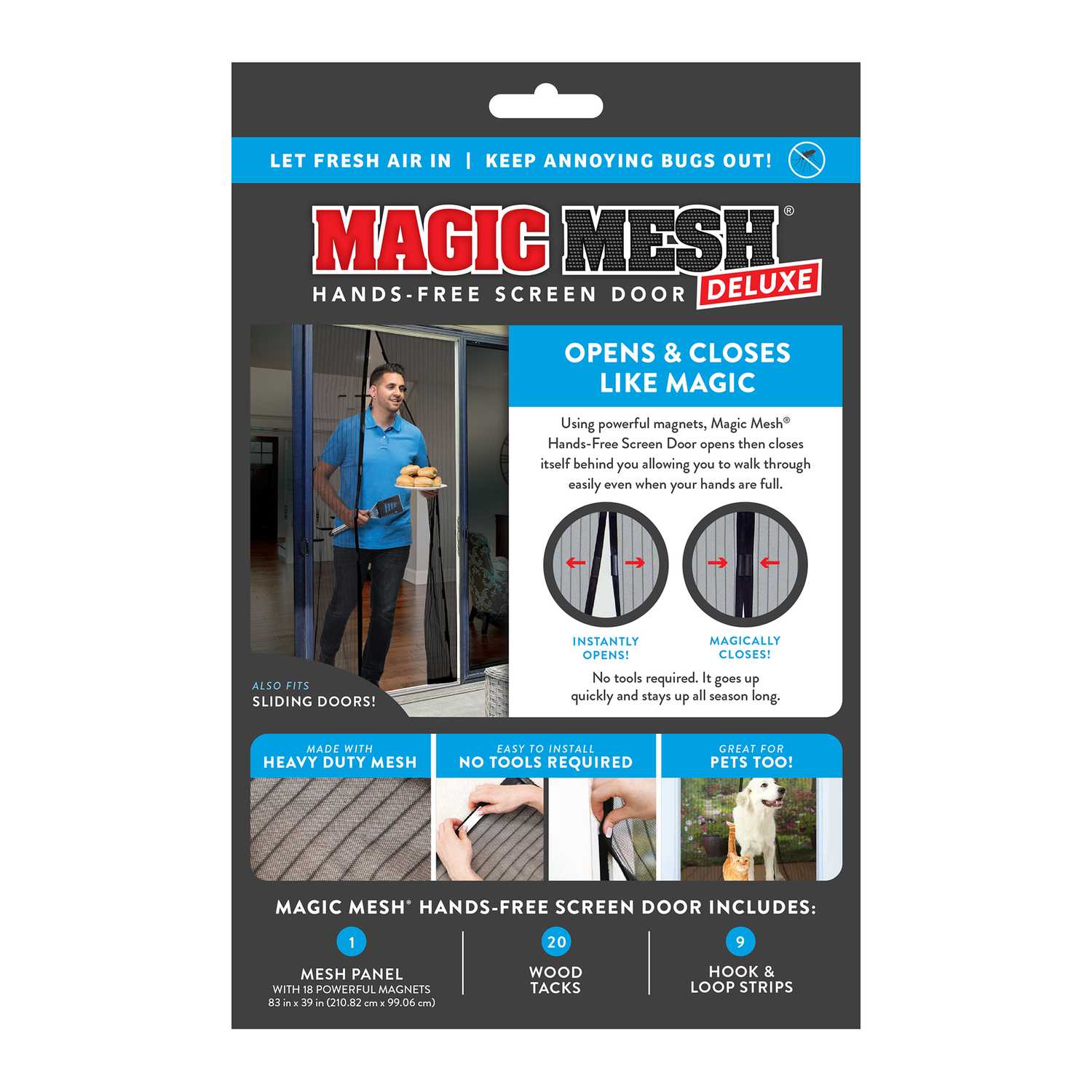 Magic Mesh As Seen On Tv 83 In H X 39 In W Black Mesh Hands Free