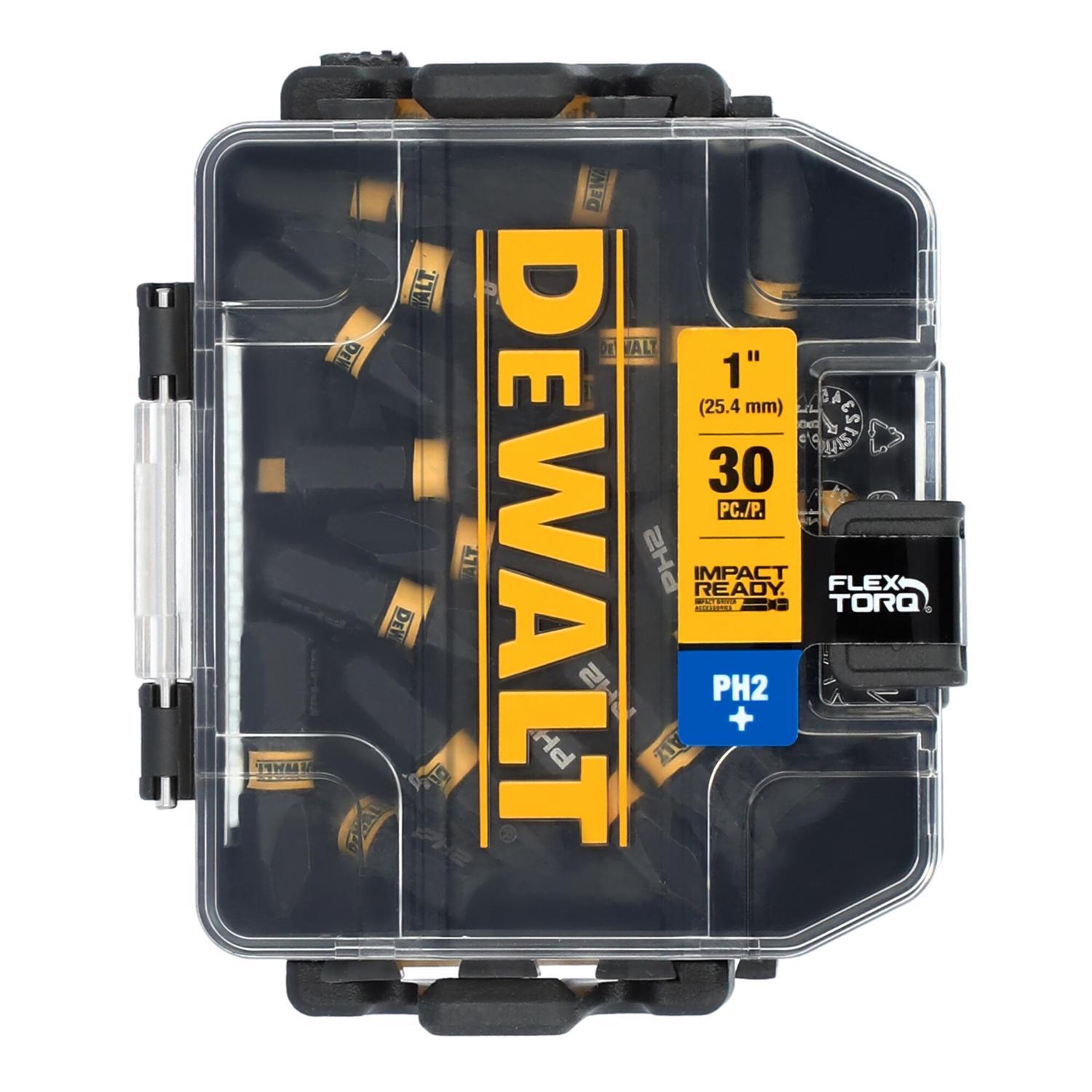 Photos - Drill Bit DeWALT FlexTorq Phillips #1 X 1 in. L Impact Driver Bit Set Steel 30 pc DW 