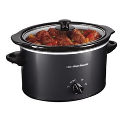 Hamilton Beach 4 Qt. Black Chrome Slow Cooker with Temperature