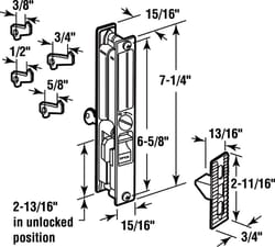 Prime-Line  Steel  Outdoor  Patio Door Handle Set 