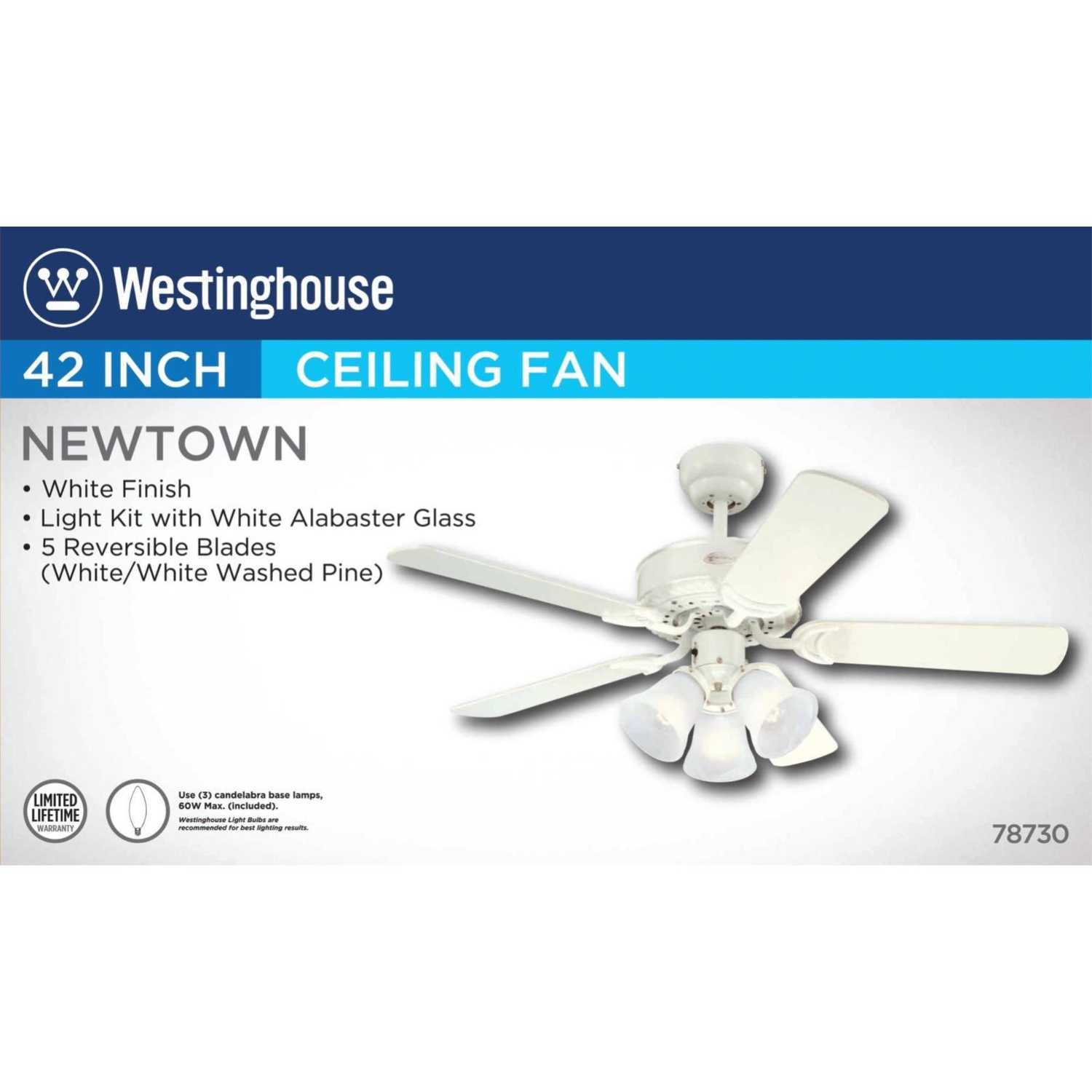 Westinghouse Newton 10 5 5 Blade Indoor Antique White Ceiling Fan