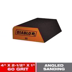 Diablo 4 in. L X 2-1/2 in. W X 1 in. 60 Grit Medium Dual Edge Sanding Sponge