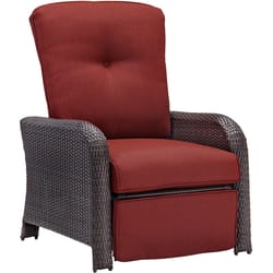 Hanover Strathmere Brown Steel Frame Reclining Chair Crimson Red