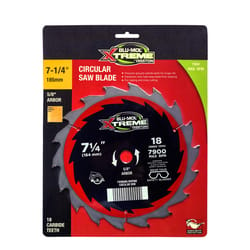 Blu-Mol Xtreme 7-1/4 in. D X 5/8 in. Carbide Tipped Circular Saw Blade 18 teeth 1 each