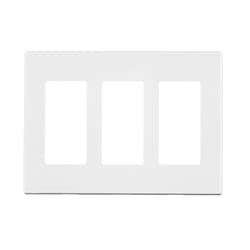 Leviton Decora Plus White 3 gang Polycarbonate Decorator Screwless Wall Plate 1 pk