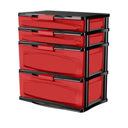 Bella Storage Solution Black/Red Storage Drawers Stackable