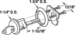 Prime-Line 6 in. W X 9.25 in. L X 1-3/4 in. D Diecast Rim Cylinder Lock