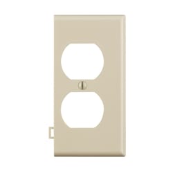 Leviton Light Almond 1 gang Thermoplastic Nylon Duplex Sectional End Wall Plate 1 pk