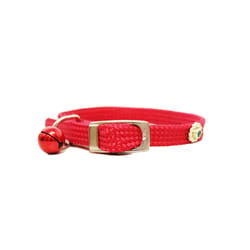 PDQ Red Jeweled Cat Collar with Bell Nylon Cat Collar Small