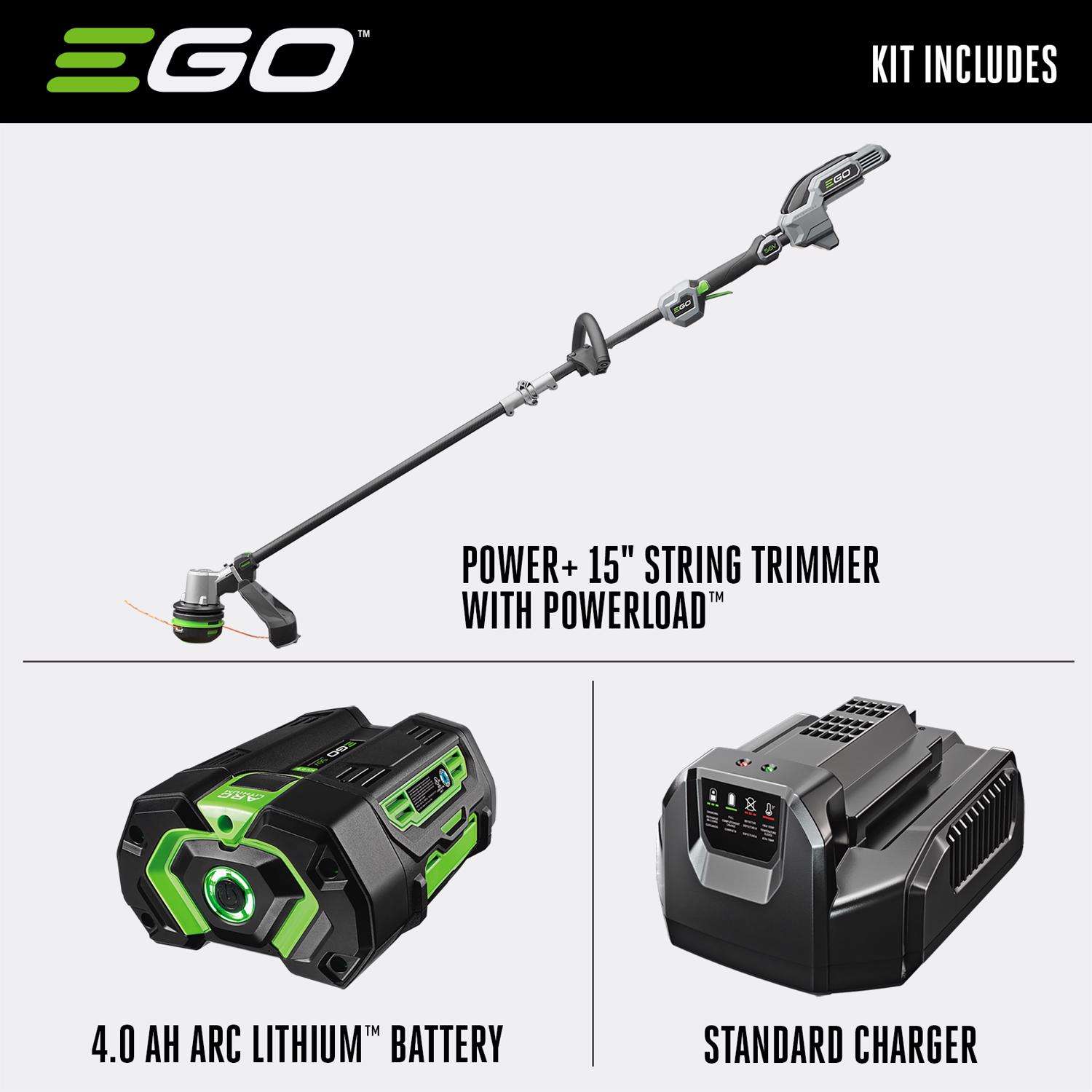 EGO Power Powerload ST1523S 15 in. 56 V Battery String Trimmer