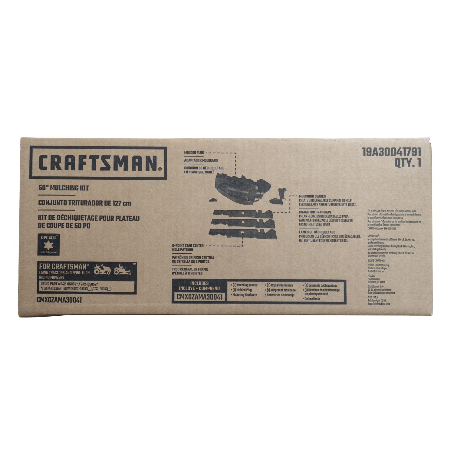 Craftsman 50 in. Mulching Blade Kit For Lawn Tractors 1 pk Uae Electronic uaeelectronic.com