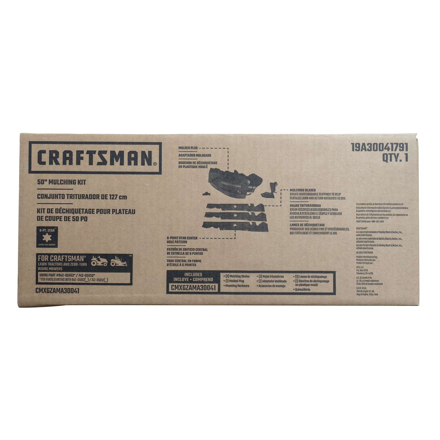 Craftsman 50 in. Mulching Blade Kit For Lawn Tractors 1 pk Ace Hardware