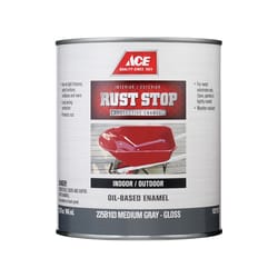 Ace Rust Stop Indoor/Outdoor Gloss Medium Gray Oil-Based Enamel Rust Preventative Paint 1 qt