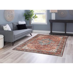 Linon Home Decor Homcy 5 ft. W X 7 ft. L Brown Traditional Polyester Area Rug