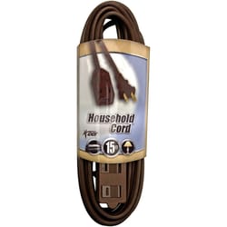 Southwire Indoor 15 ft. L Brown Extension Cord 16/2 SPT-2